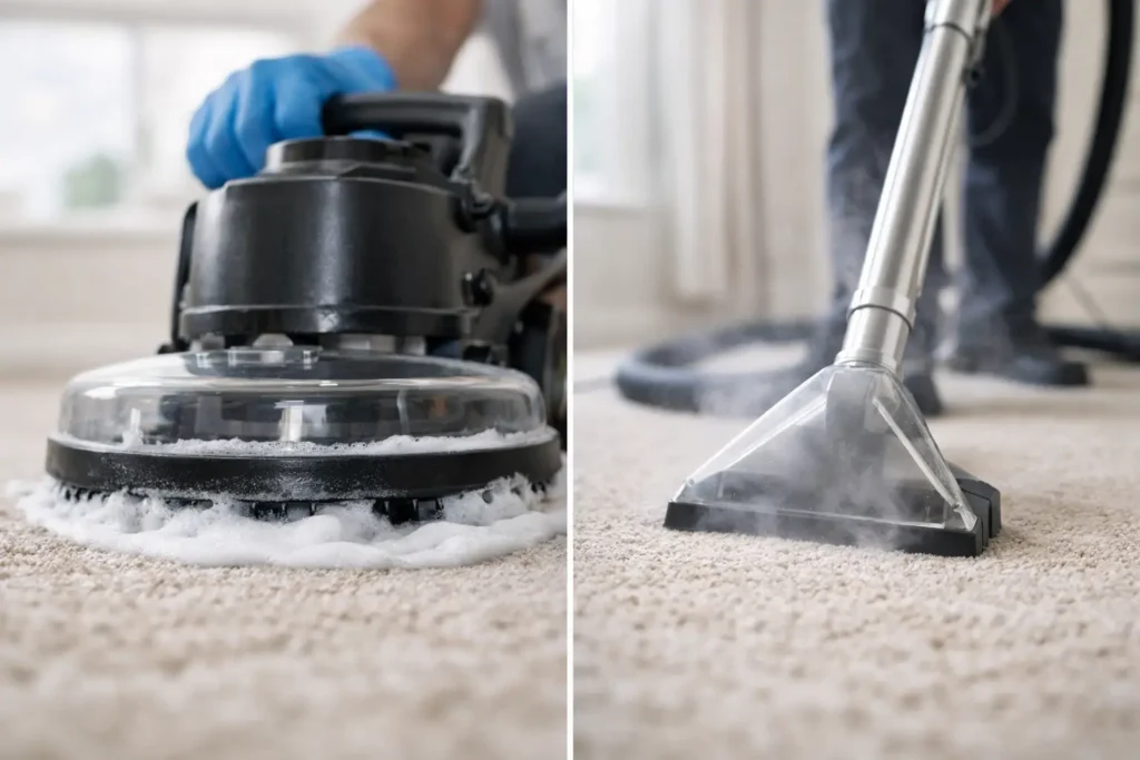 Carpet Shampooing vs Steam Cleaning Compared