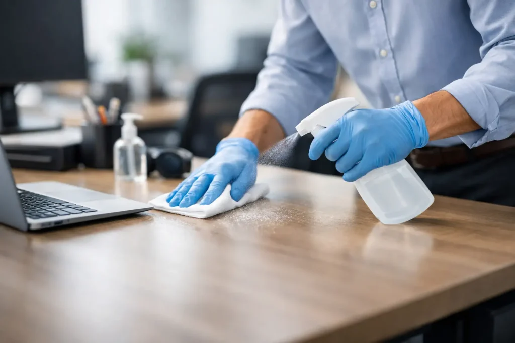 How to Sanitise Shared Desks Properly at Work
