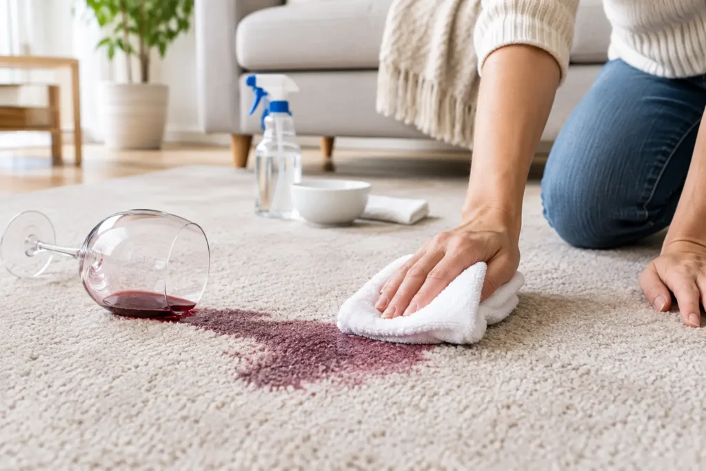 How to Treat Carpet Spills Without Setting Stains